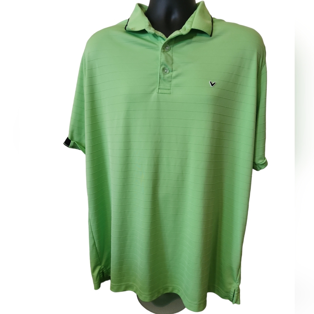 Callaway Opti-Dri Mens XL Green Golf Polo Short Sleeved Shirt